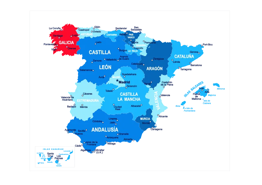 Karte Spaniens